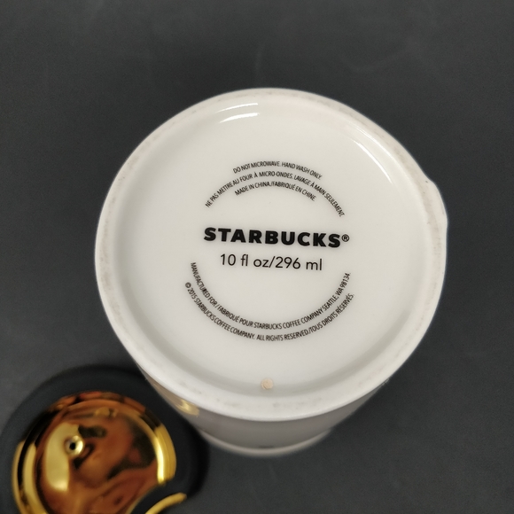 Starbucks 2015 Gold Zipper Tumbler Mug 10 Oz. - Picture 4 of 7